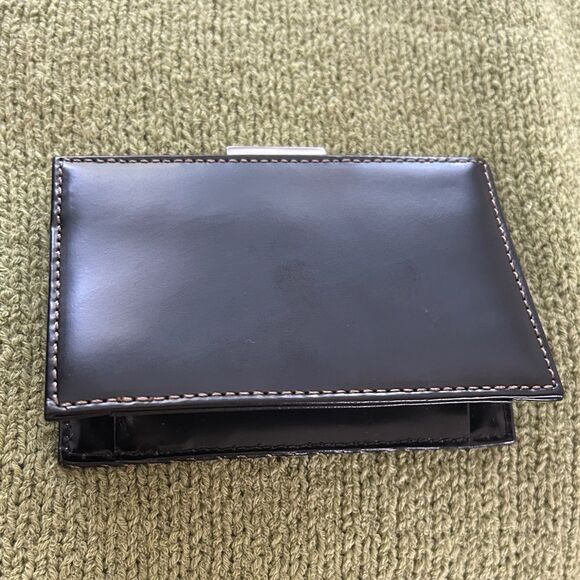 Vintage New Classic and timeless  lAnne Klein Black brown Leather coin case - Picture 4 of 6